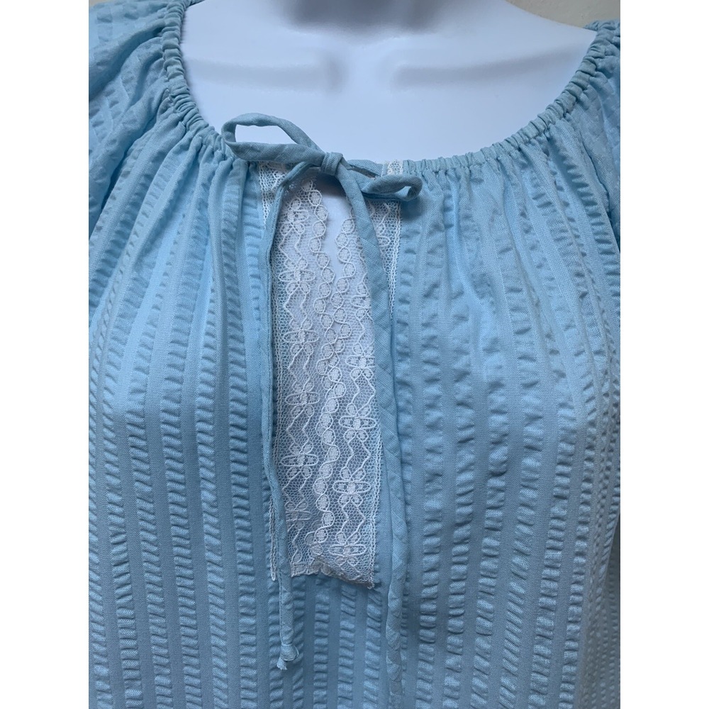 Vintage Najla New York Long Blue Summer Lace Rayon Blend Nightgown S USA NOS - Picture 3 of 8